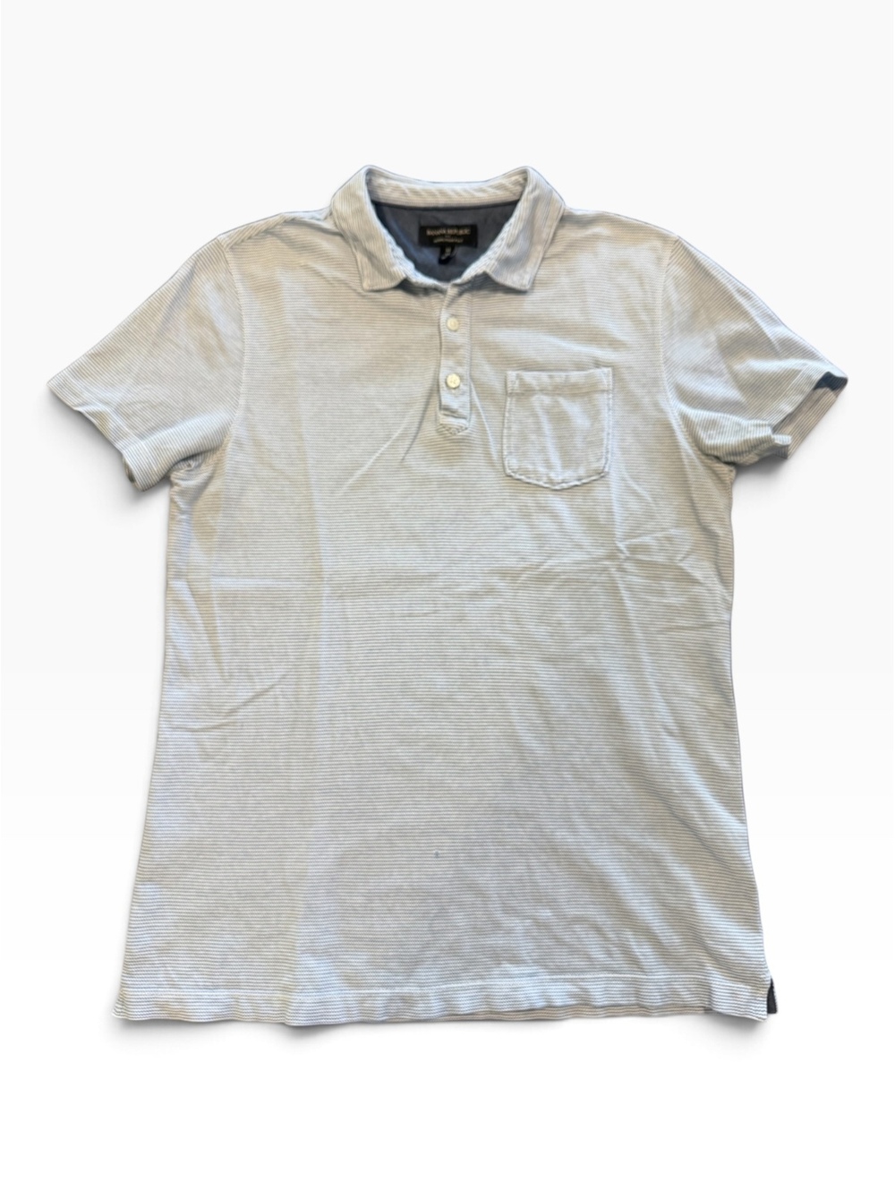 Banana Republic Men's Medium Wicking Pique Polo Shirt Light Blue Cotton